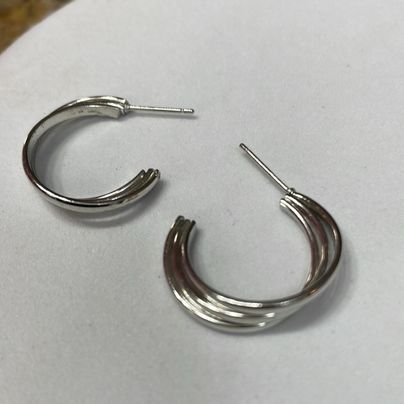 Silver Tri Hoops - Picture 4 of 6